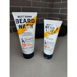 Duke Cannon Best Damn Beard Wash 6 fl oz + Beard & Face Lotion 3.2 fl oz Set